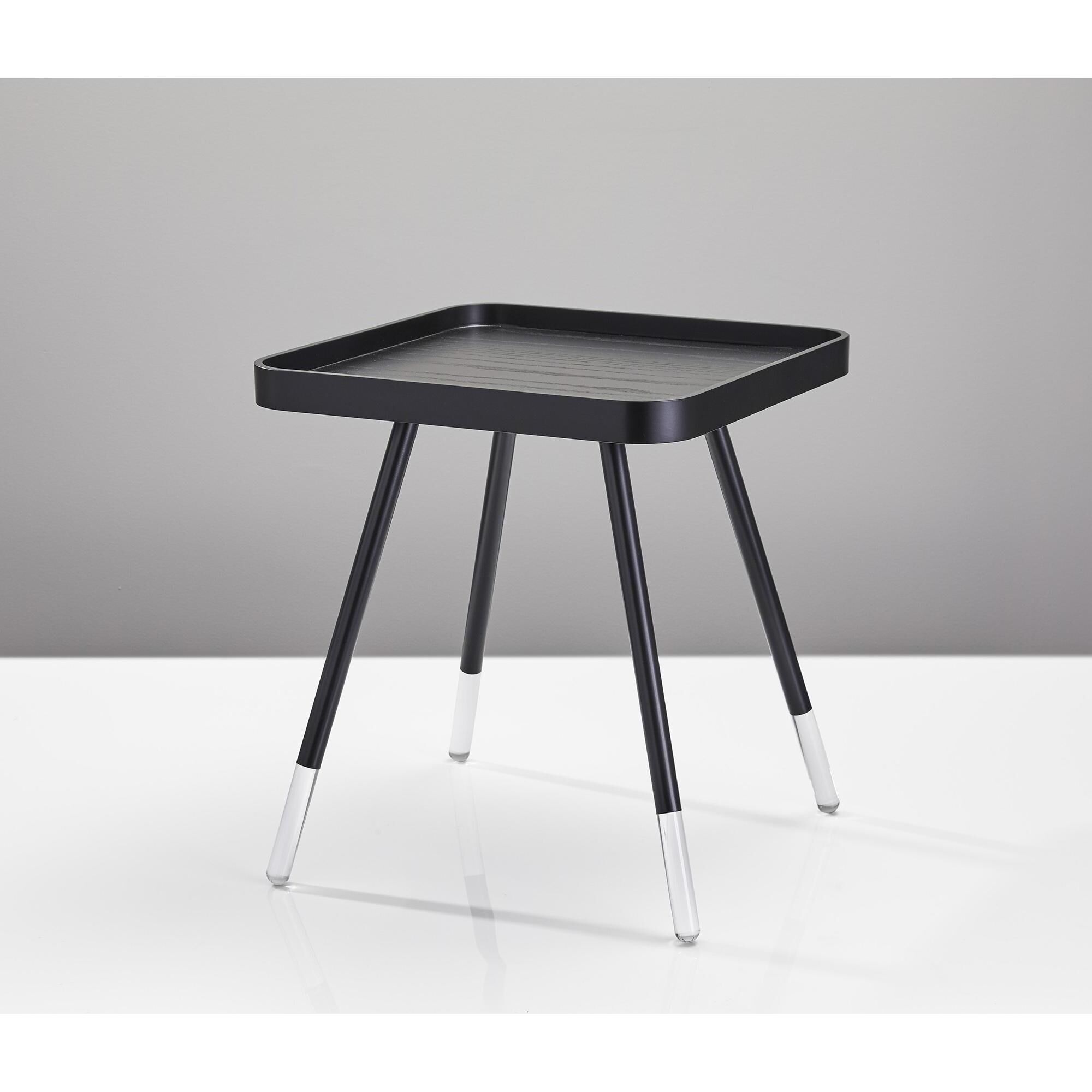 Blaine 21.25 X 19 inch Black with Acrylic Accents End Table