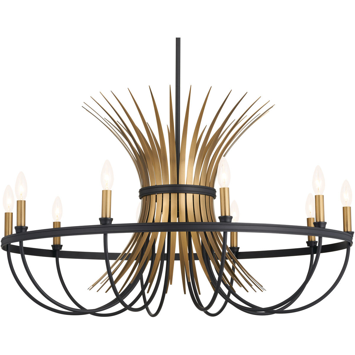 Homestead Baile 9 Light 37 inch Black Chandelier Ceiling Light, Baile
