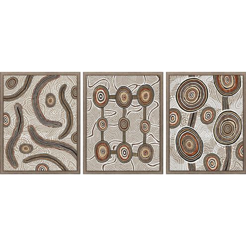 Geometrics Collection Antique Silver Wood With Rubbed Edges Framed Art