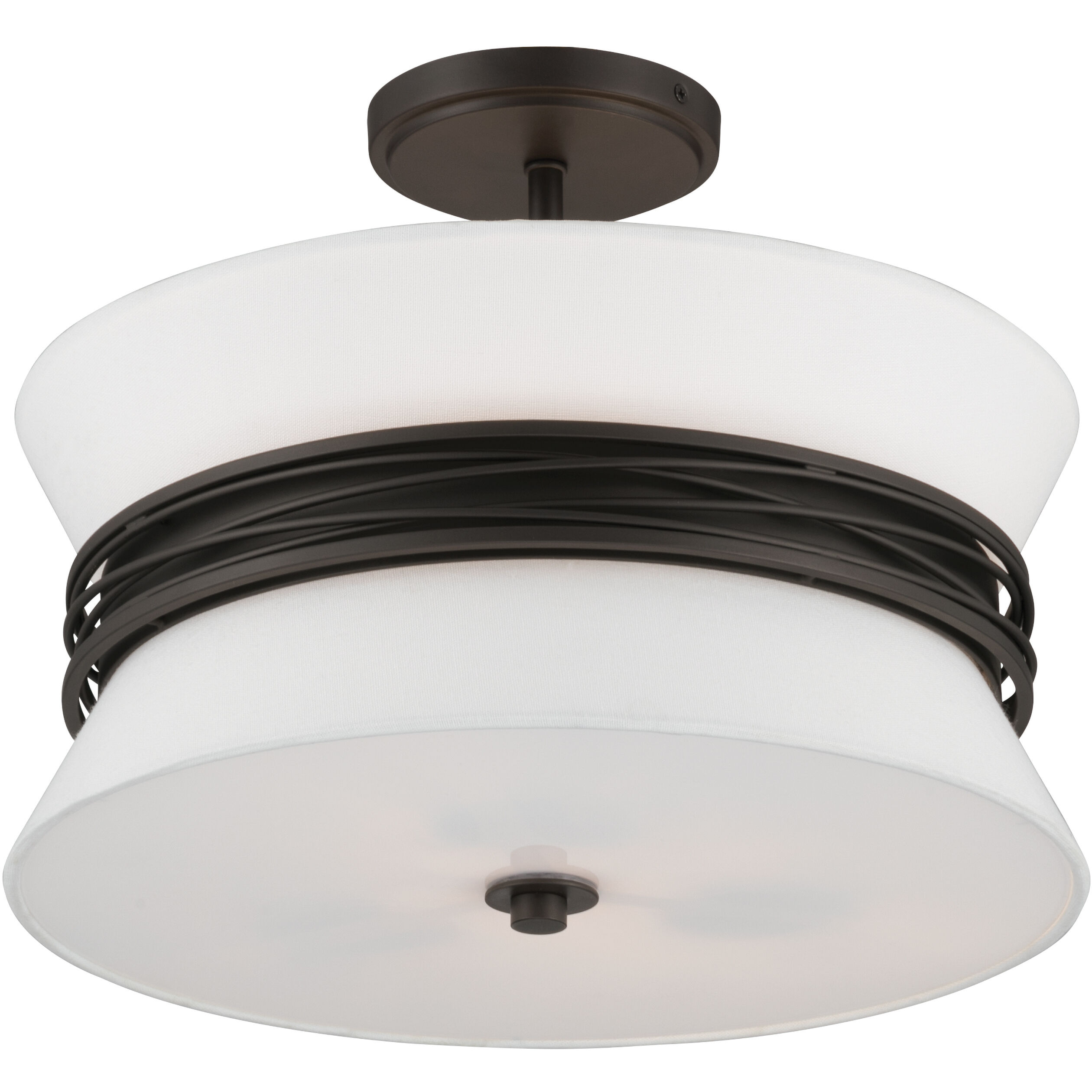 Dalvor 3 Light 15 inch Dark Bronze Semi-Flush Mount Ceiling Light