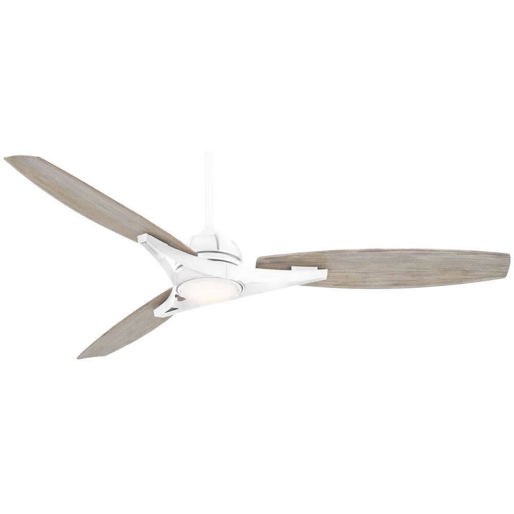 Molino 65 inch Flat White with Bleached Wood Blades Indoor/Outdoor Ceiling Fan, Wifi