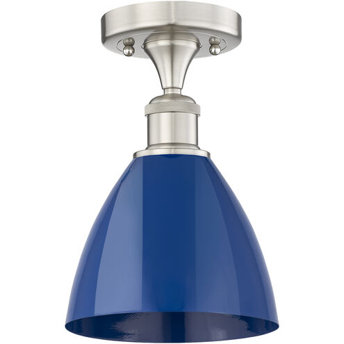 Plymouth Dome 1 Light 7.5 inch Satin Nickel Semi-Flush Mount Ceiling Light