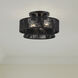 Florell 3 Light 15 inch Black Semi Flush Mount Ceiling Light, Large