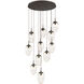 Meteo LED LED Flat Bronze Chandelier Ceiling Light, Round Multi-Port