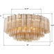 Addis 16 Light 32 inch Aged Brass Flush Ceiling Light in Tronchi Glass Amber