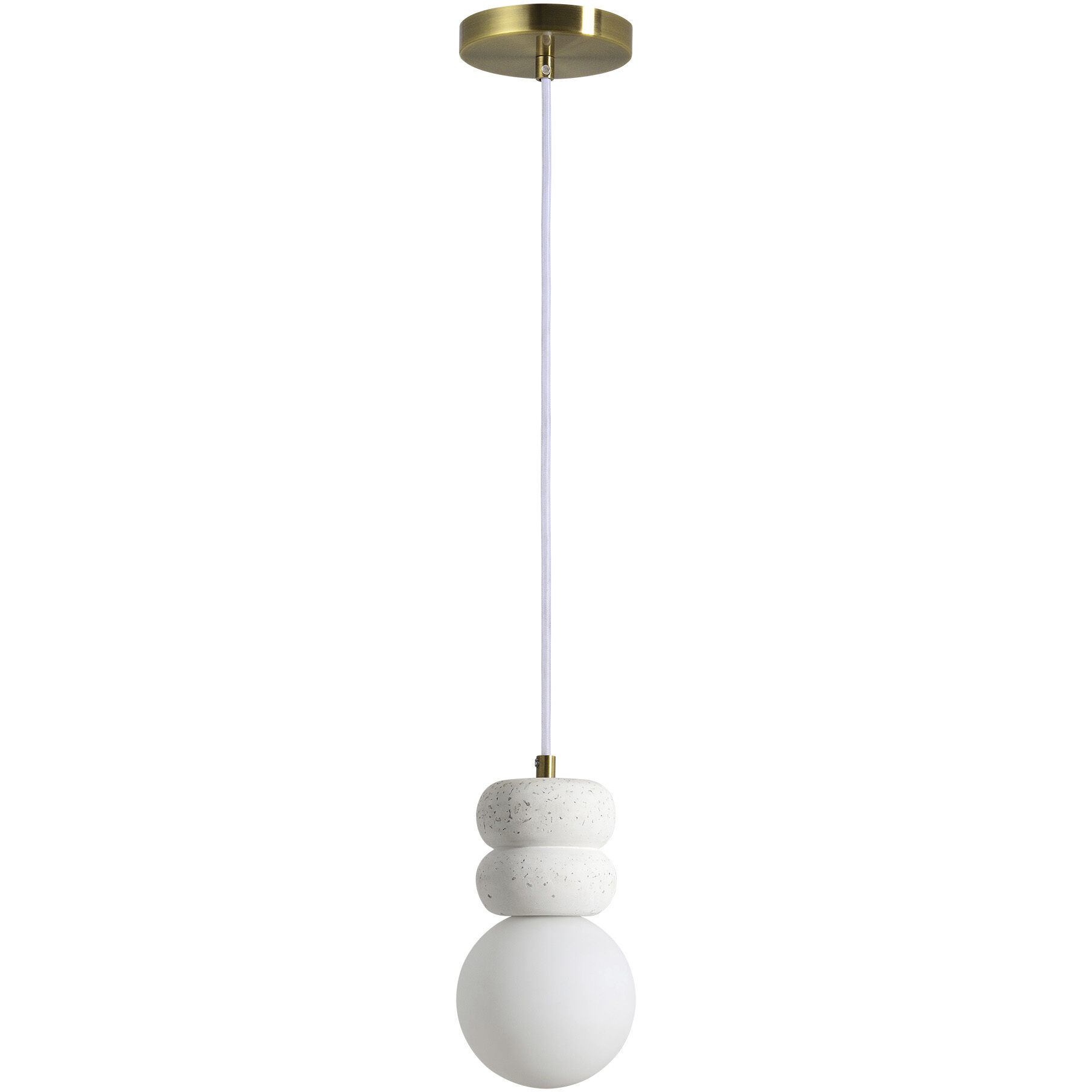 Candra LED 4.75 inch Off-White with Speckles and Antique Brushed Brass Pendant Ceiling Light