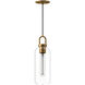 Alora Mood Soji 1 Light 5.13 inch Aged Gold Pendant Ceiling Light in Clear Glass