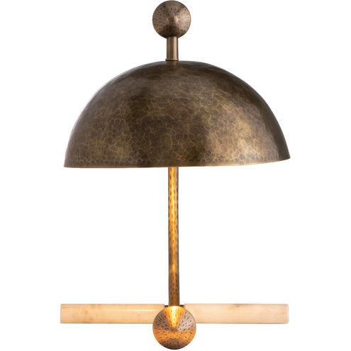 Etna 19 inch Textured Brass / Specked White Marble Table Lamp Portable Light