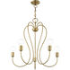 Lucerne 5 Light 24 inch Antique Brass Chandelier Ceiling Light