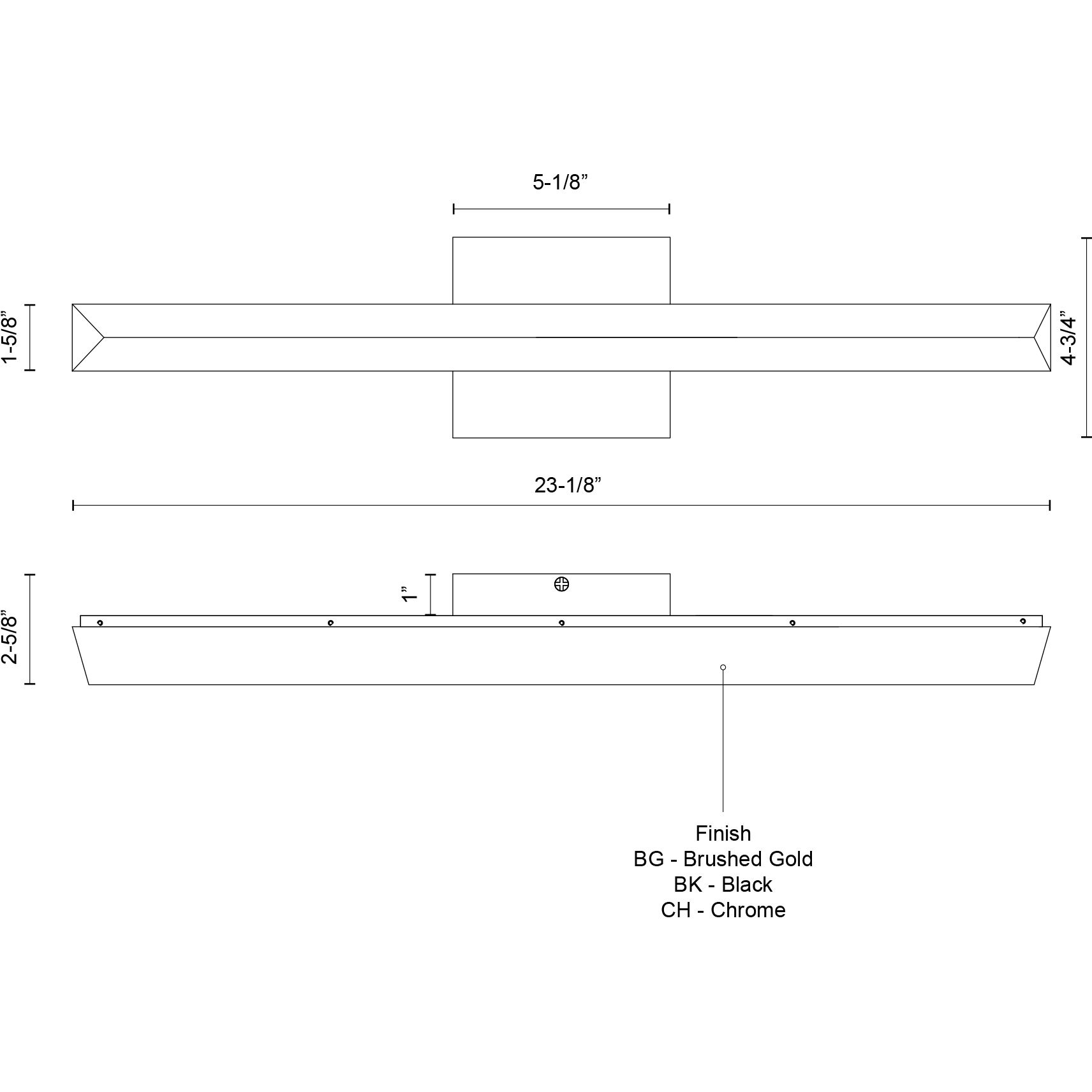 Saphir Vanity Light Wall Light in Chrome