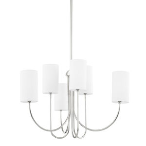 Harlem 6 Light 27.5 inch Polished Nickel Chandelier Ceiling Light