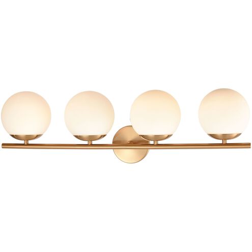 Hollywood Blvd. 4 Light 30 inch Satin Brass Vanity Light Wall Light
