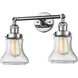 Franklin Restoration Bellmont 2 Light 6 inch Polished Chrome Bath Vanity Light Wall Light in Seedy Glass, Franklin Restoration
