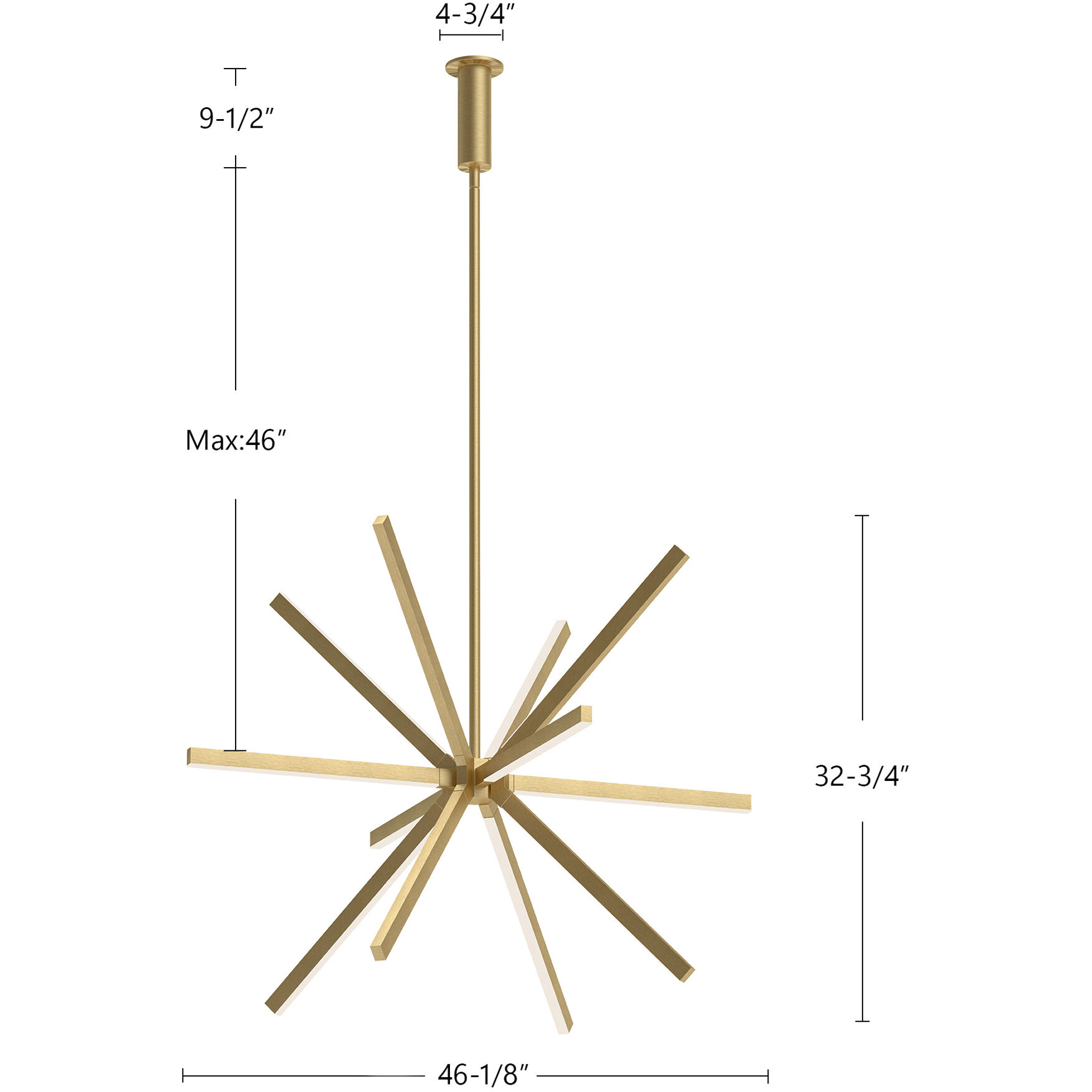 Sirius 46.13 inch White Chandelier Ceiling Light