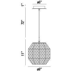 Catalda 1 Light 9 inch Chrome Pendant Ceiling Light in Amber