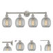 Edison Belfast 4 Light 33 inch Brushed Satin Nickel Bath Vanity Light Wall Light in Clear Crackle Glass