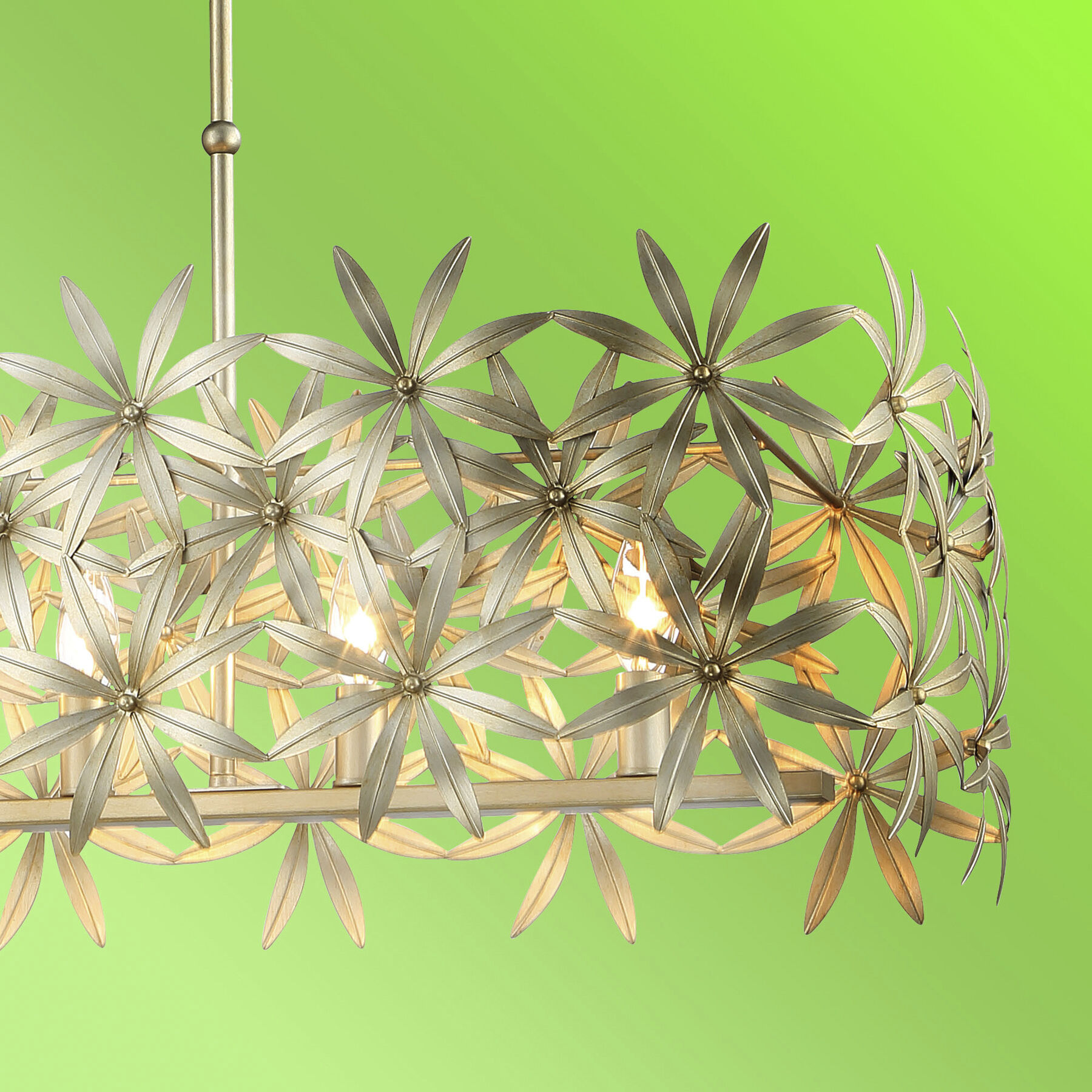 Flower Child 6 Light 38.5 inch Ambry Gold Island Light Ceiling Light
