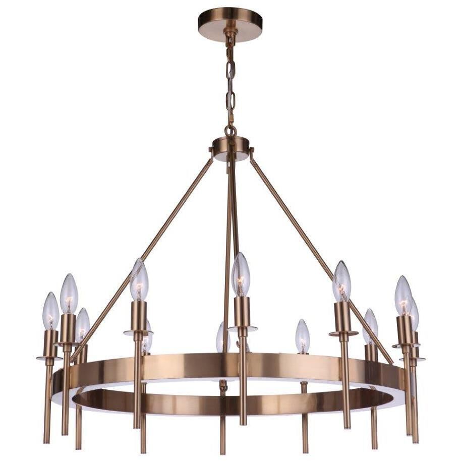 Larrson 12 Light 29 inch Satin Brass Chandelier Ceiling Light