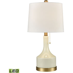 Small but Strong 21 inch 60.00 watt Cream with Aged Brass Table Lamp Portable Light