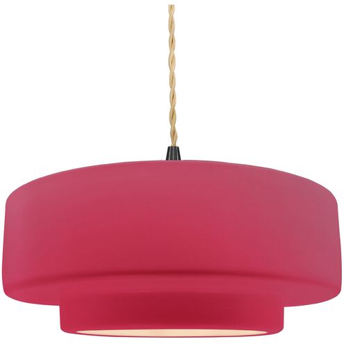 Radiance 1 Light 14.5 inch Cerise and Matte Black Pendant Ceiling Light