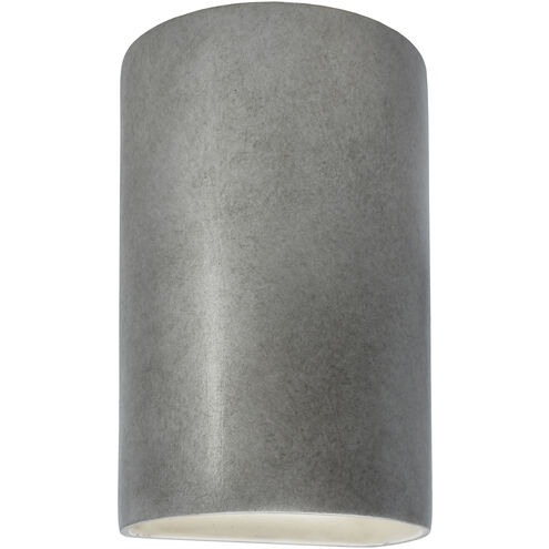 Ambiance Cylinder LED 13 inch Antique Silver Outdoor Wall Sconce in 1000 Lm LED, Large