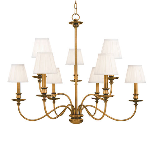 Menlo Park 9 Light 33.5 inch Aged Brass Chandelier Ceiling Light