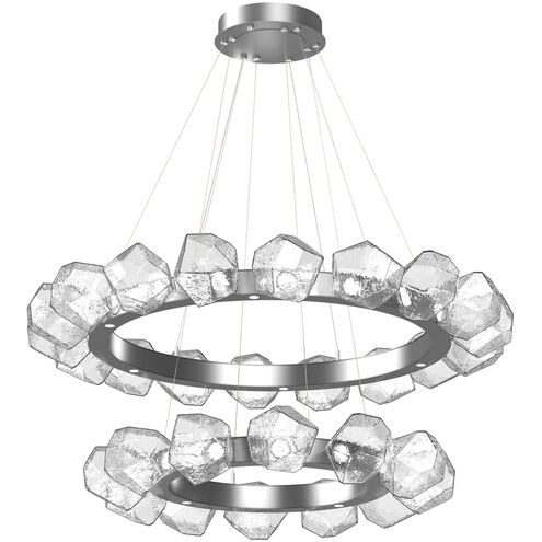Gem LED 48.3 inch Classic Silver Chandelier Ceiling Light, Radial Ring Two Tier