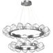 Gem LED 48.3 inch Classic Silver Chandelier Ceiling Light, Radial Ring Two Tier