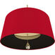 Williamsburg Custis 3 Light 15 inch Modern Brass Pendant Ceiling Light in Richmond Red With Blacksmith Black