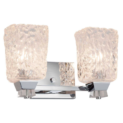 Veneto Luce 2 Light 15 inch Dark Bronze Bath Bar Wall Light in Amber (Veneto Luce), Tulip with Rippled Rim, Incandescent