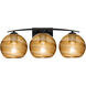 Jilly 3 Light 25.25 inch Black Vanity Light Wall Light