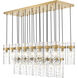 Fontaine Linear Chandelier Ceiling Light in Rubbed Brass