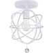 Solaris 1 Light 9 inch Wet White Semi Flush Ceiling Light