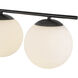 Alora Mood Zuri 4 Light 37 inch Matte Black/Opal Glass Linear Pendant Ceiling Light
