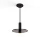 Combi LED 9 inch Matte Black Pendant Ceiling Light in Dark Grey Glass, Suspension / Flush Mount 2-in-1