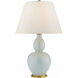 Chapman & Myers Yue 31.25 inch 100 watt Ice Blue Porcelain Table Lamp Portable Light in Linen
