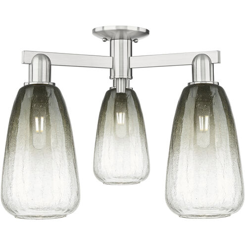 Brookhaven Almond 3 Light 23.5 inch Brushed Satin Nickel Semi-Flush Mount Ceiling Light in Slate Glass