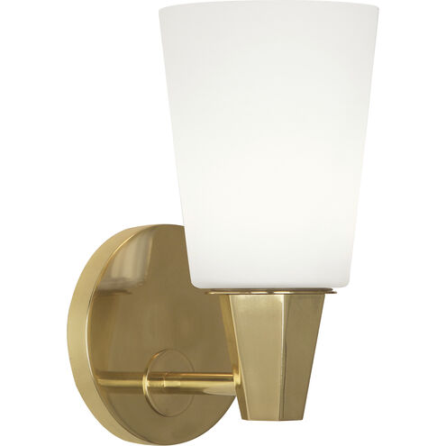 Wheatley 1 Light 5 inch Modern Brass Wall Sconce Wall Light in Cased White Glass