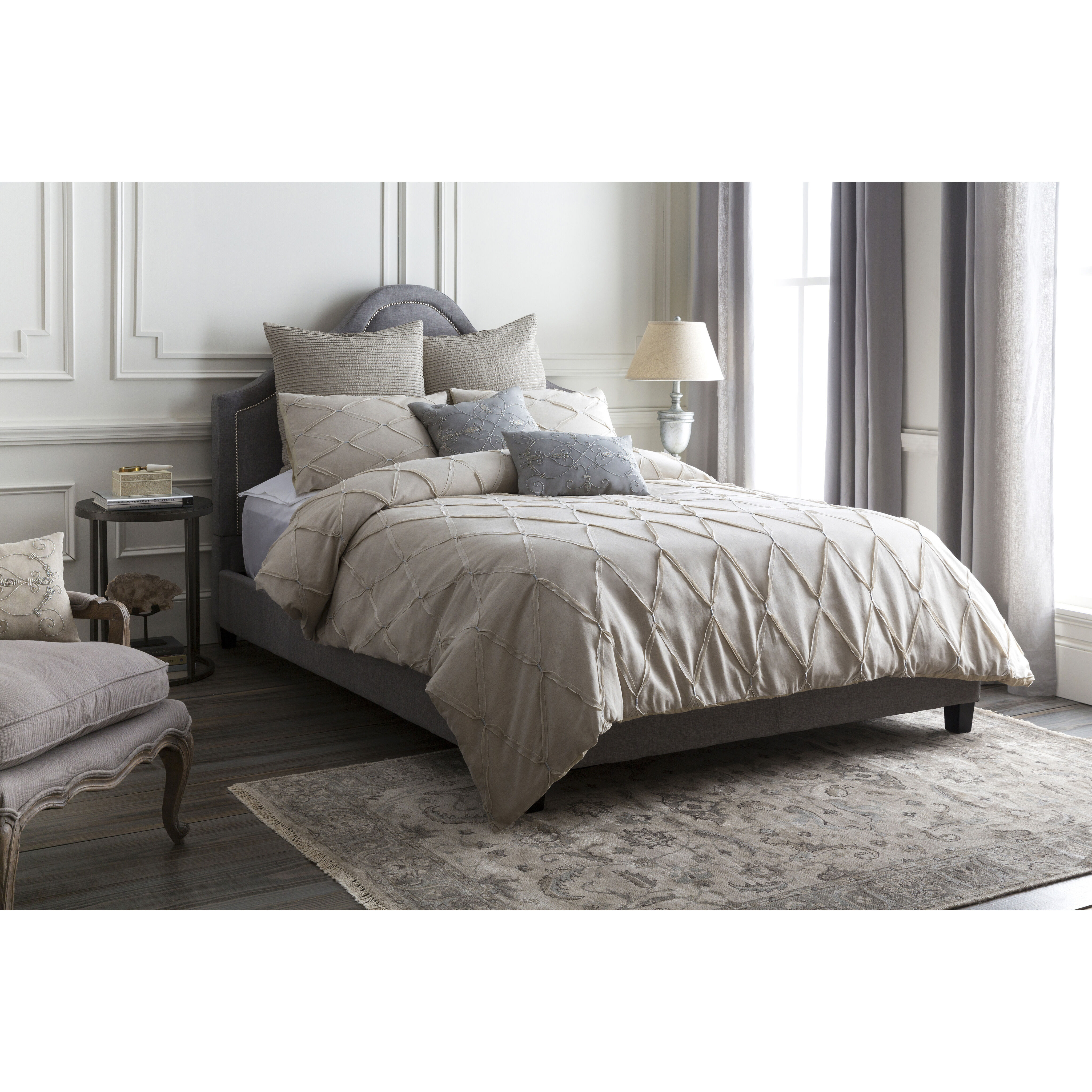 Aiken Taupe/Metallic Silver Bed Skirt