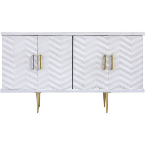 Brendle 61.5 X 18 inch Whitewash with Gold Credenza