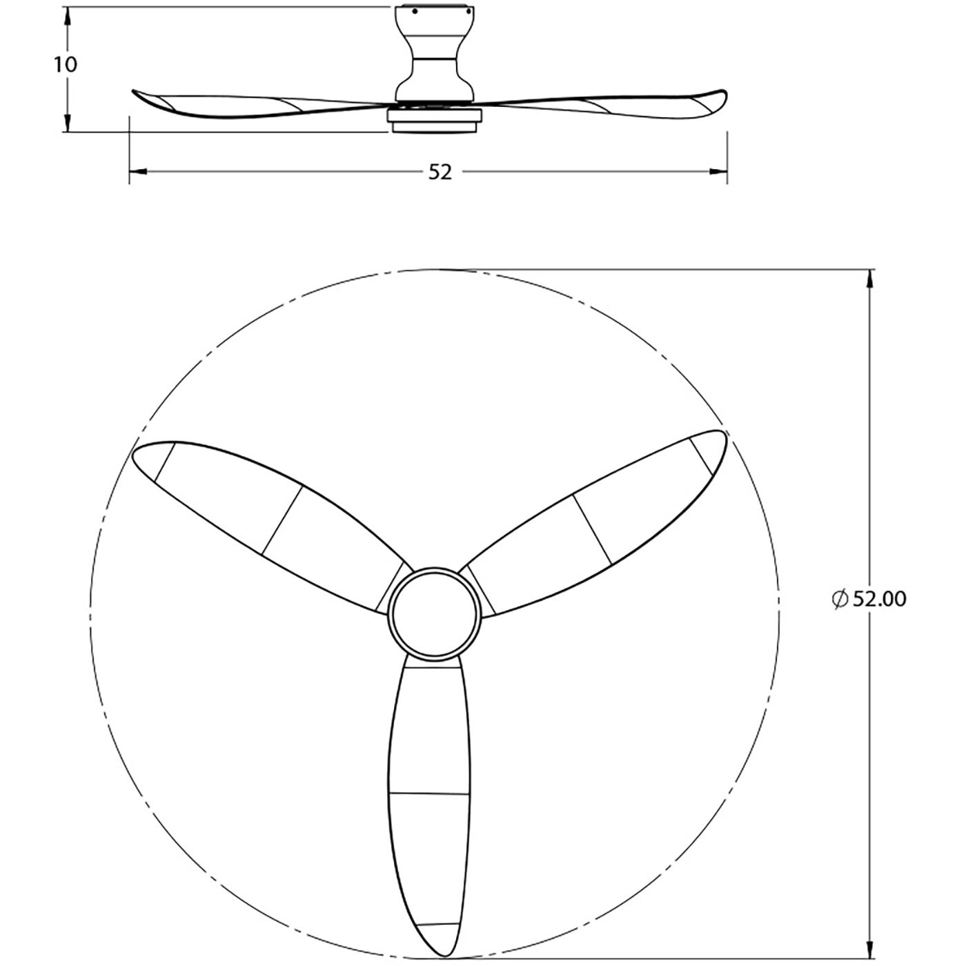 Banks 52 inch Black Ceiling Fan in Remote Control