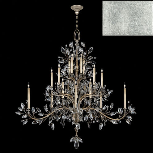 Crystal Laurel 20 Light 75 inch Silver Leaf Chandelier Ceiling Light