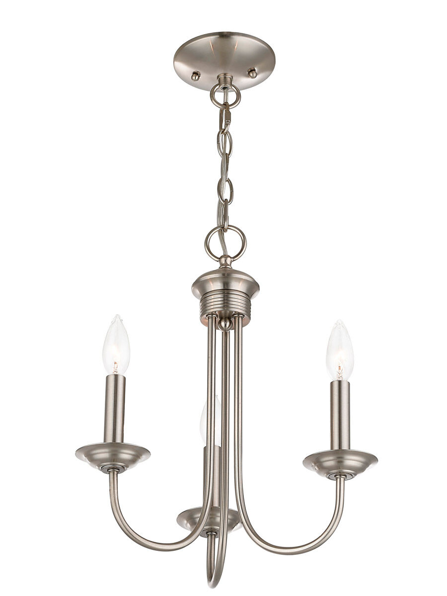 Estate 3 Light 14 inch Brushed Nickel Mini Chandelier Ceiling Light