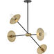 Lulu 4 Light 35.75 inch Lacquered Brass with Black Chandelier Ceiling Light