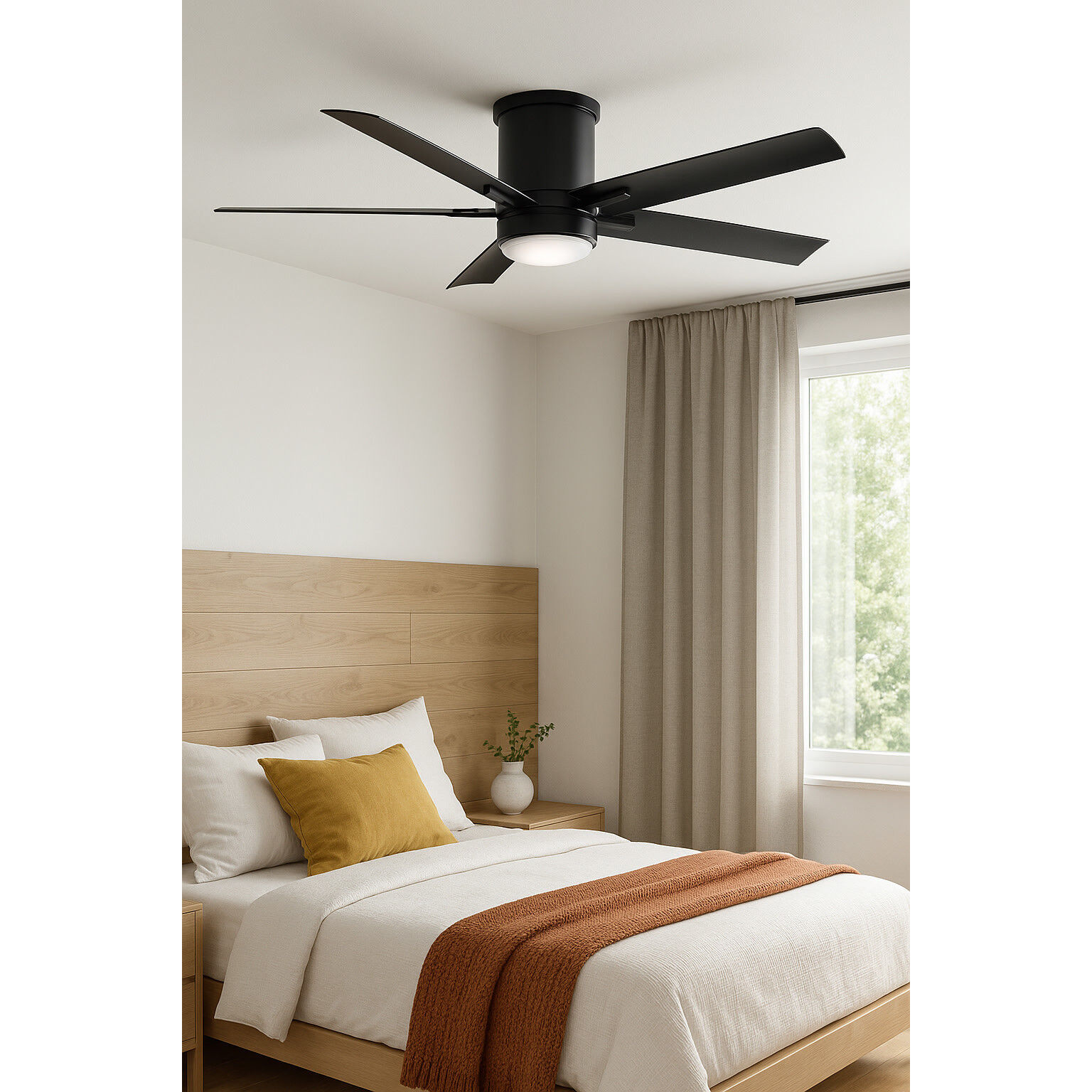Vail Flush 52 inch Matte Black Fan