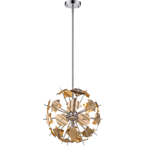 Branam 5 Light 18.25 inch Chrome and Champagne Pendant Ceiling Light in 7
