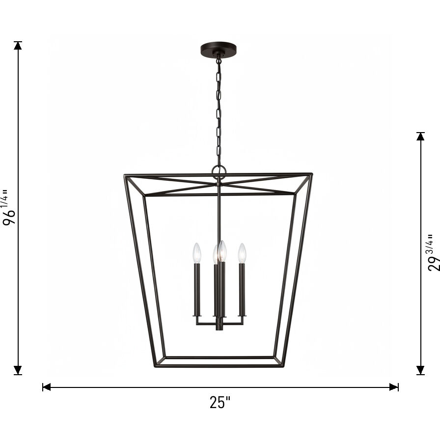 ED Ellen DeGeneres Viota 4 Light 25 inch Aged Iron Pendant Ceiling Light