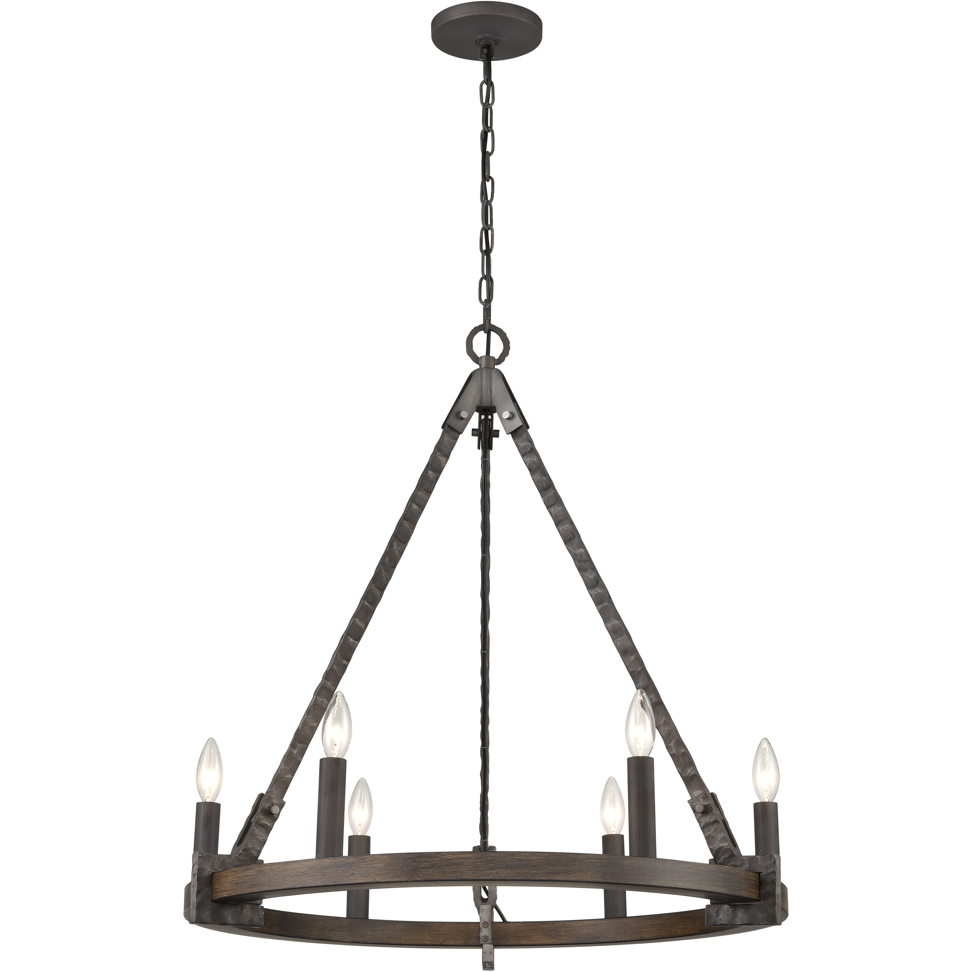 Harwell 6 Light 28.75 inch Antique Millwood Chandelier Ceiling Light