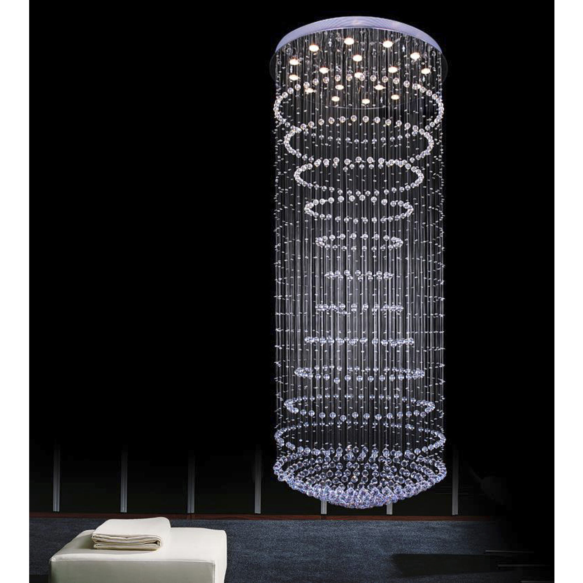 Hallway 18 Light 35 inch Chrome Flush Mount Ceiling Light