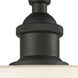 Edison Clymer 1 Light 3.88 inch Oil Rubbed Bronze Semi-Flush Mount Ceiling Light in Matte White Glass